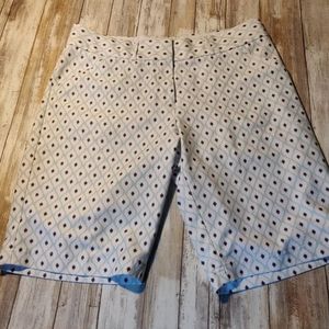 Peter Millar White and Blue Patterned Golf Shorts